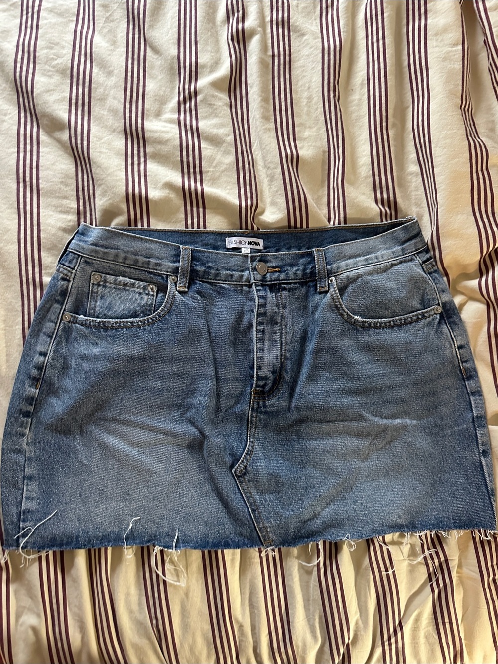 Blue Denim Mini Skirt